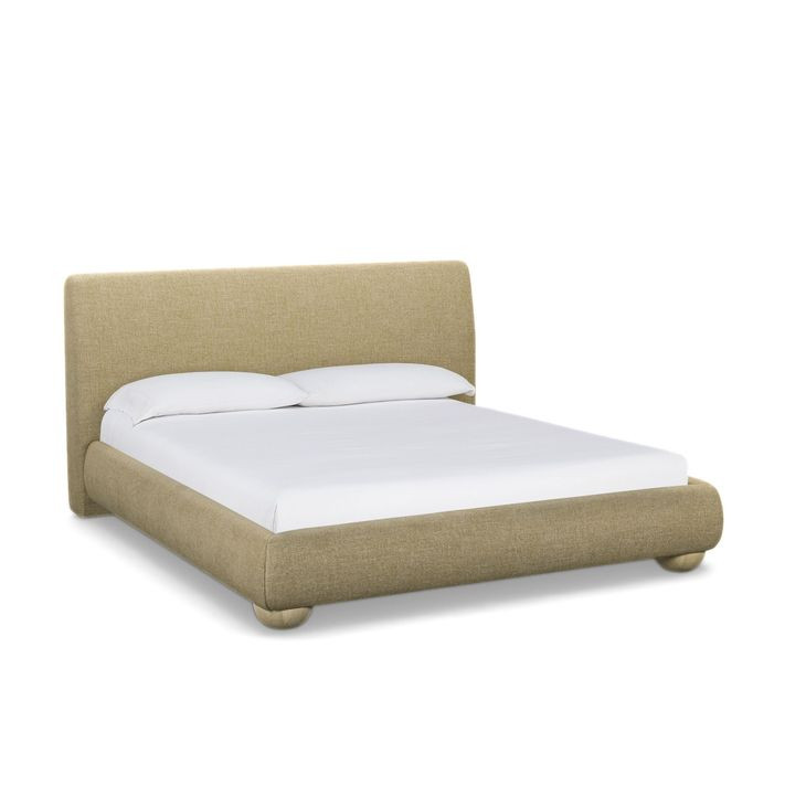 Rayne Honey King Upholstered Panel Bed