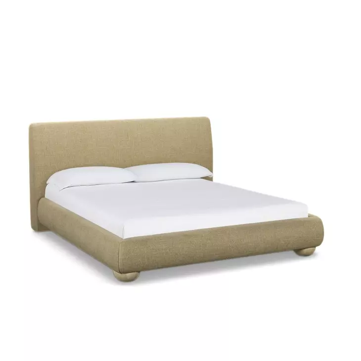 Rayne Honey King Upholstered Panel Bed