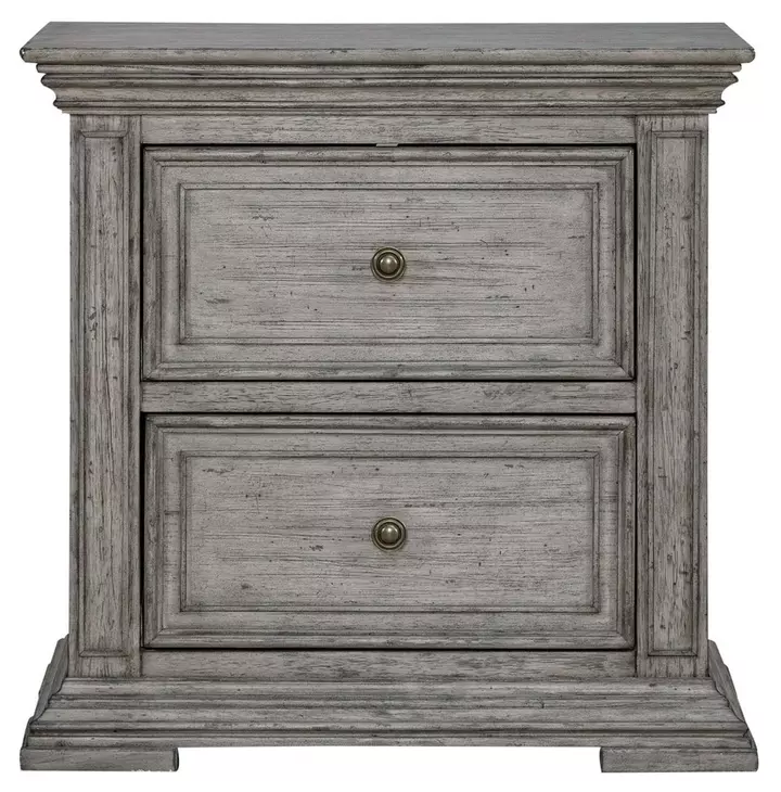 Grand Canyon Graystone 2 Drawer Nightstand with USB Charging