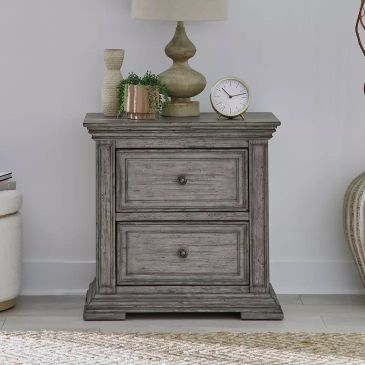 Grand Canyon Graystone 2 Drawer Nightstand with USB Charging