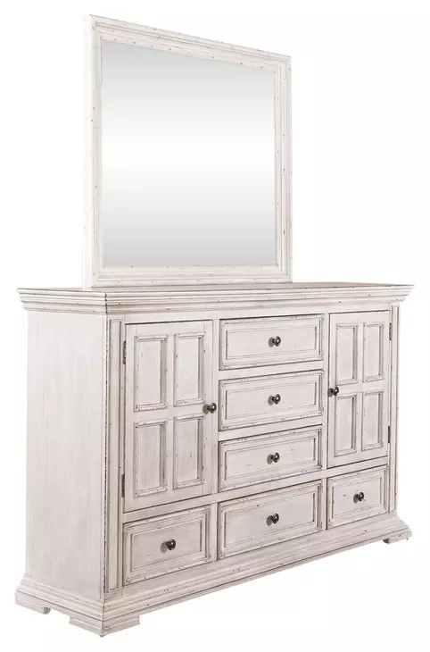 Grand Canyon Whitestone 6 Drawer Dresser with Mirror