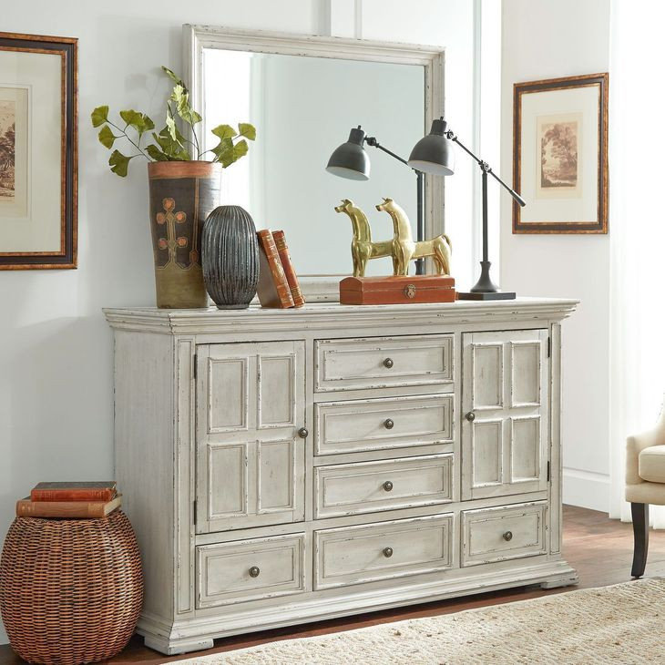 Grand Canyon Whitestone 6 Drawer Dresser with Mirror
