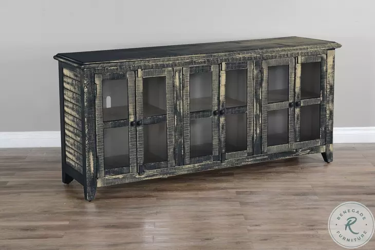 Maple Haze Black Sand 6 Door 70" TV Console
