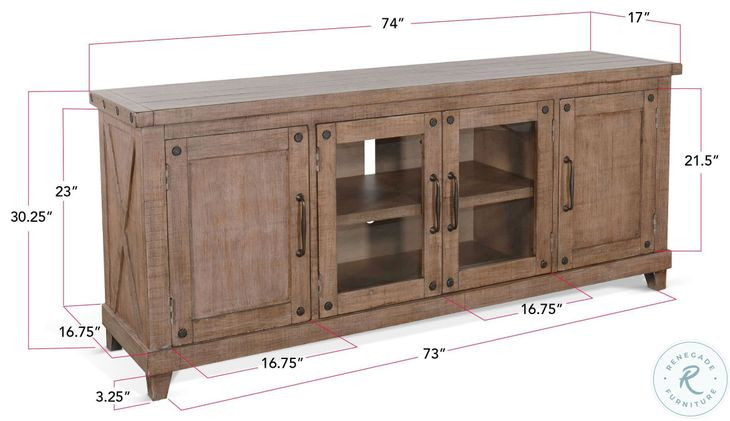 Cozy Luxe Natural 74" Media Console
