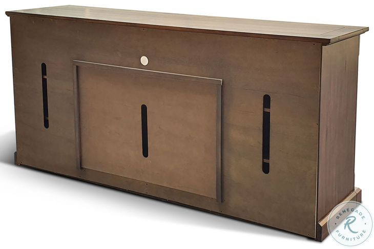 Barnstead Ember Medium Brown 78" Media Console with Electric Fireplace