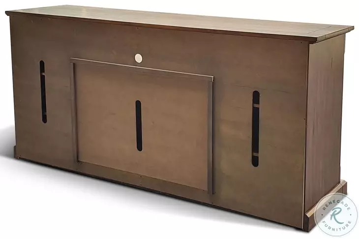 Barnstead Ember Medium Brown 78" Media Console with Electric Fireplace