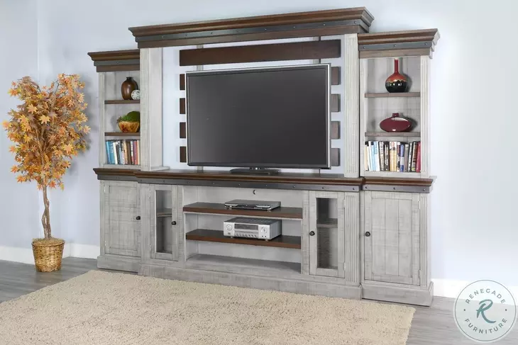 Cozy Luxe Gray 128" Entertainment Wall
