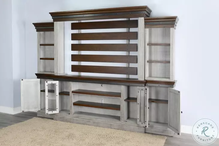 Cozy Luxe Gray 128" Entertainment Wall