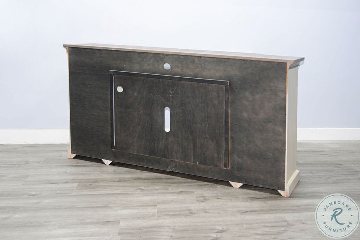 Ember Grace White 72" Media Console with Electric Fireplace