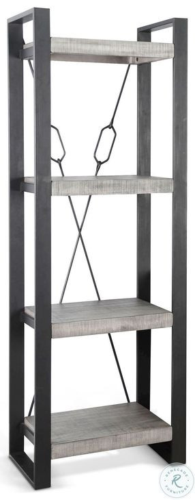 Industrial Hearth Gray 126" Media Wall with Crystal Fireplace Insert