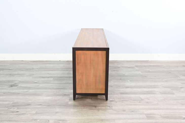 San Diego Antique Brown 63" TV Stand with Electric Fireplace and LED