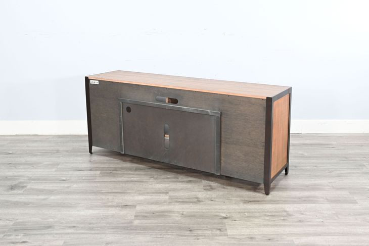 San Diego Antique Brown 63" TV Stand with Electric Fireplace and LED