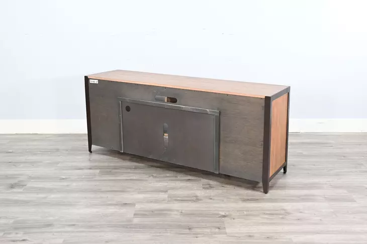 San Diego Antique Brown 63" TV Stand with Electric Fireplace and LED