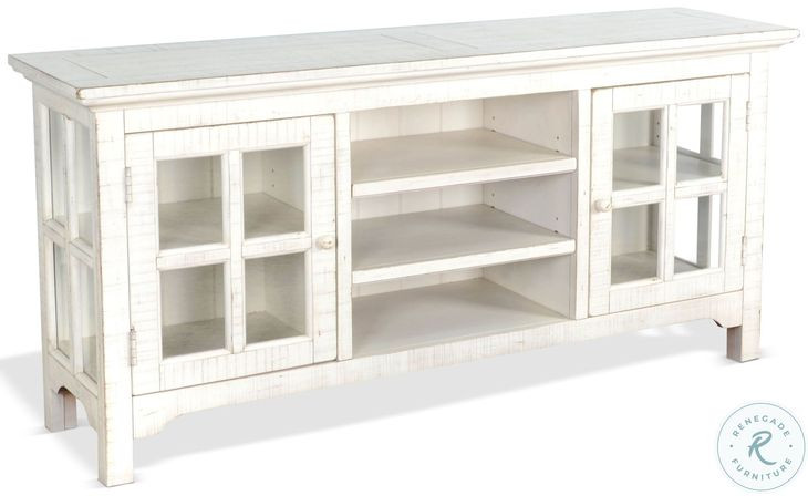 Willow Nest White Beach Pebble 2 Door 62" TV Console