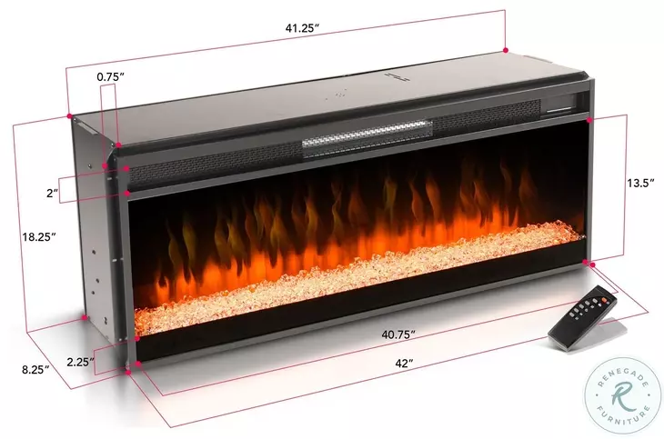 Autumn Echo Black 42" Crystal Fireplace Insert
