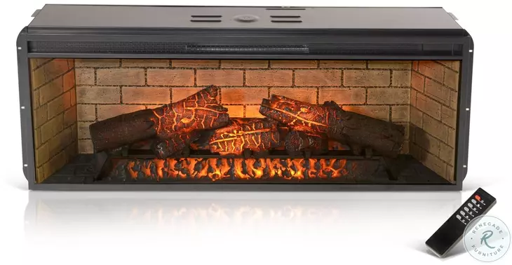 Cozy Luxe Black 42" Log Fireplace Insert