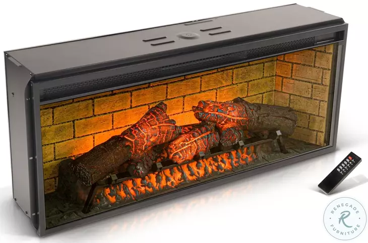 Cozy Luxe Black 42" Log Fireplace Insert