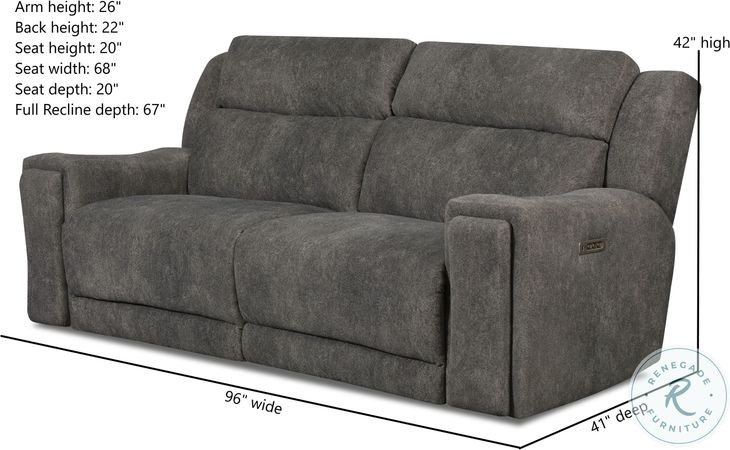 The Boss Rockport Granite Triple Power Reclining Sofa