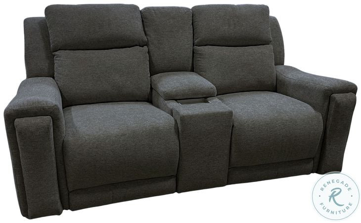 The Boss Rockport Granite Triple Power Reclining Console Loveseat
