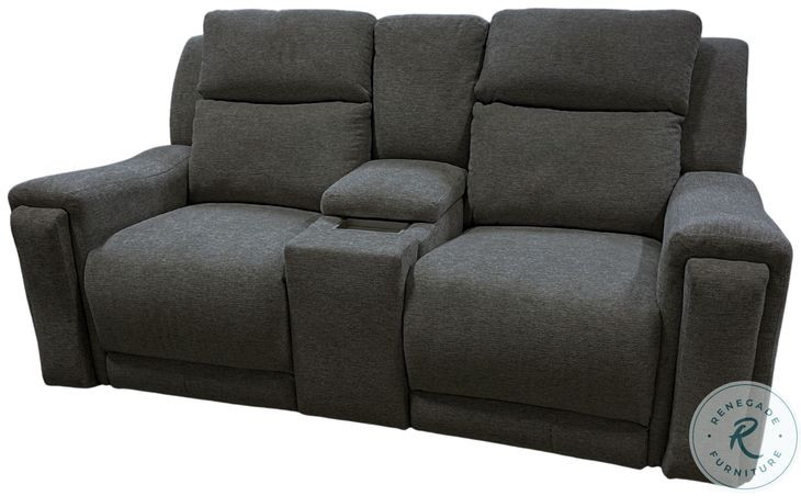The Boss Rockport Granite Triple Power Reclining Console Loveseat