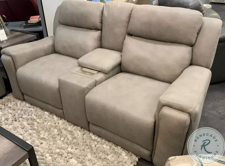 The Boss Telluride Stone Triple Power Reclining Console Loveseat