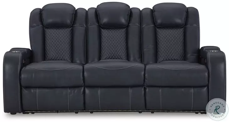 Fyne Dyme Sapphire Power Reclining Sofa with Adjustable Headrest