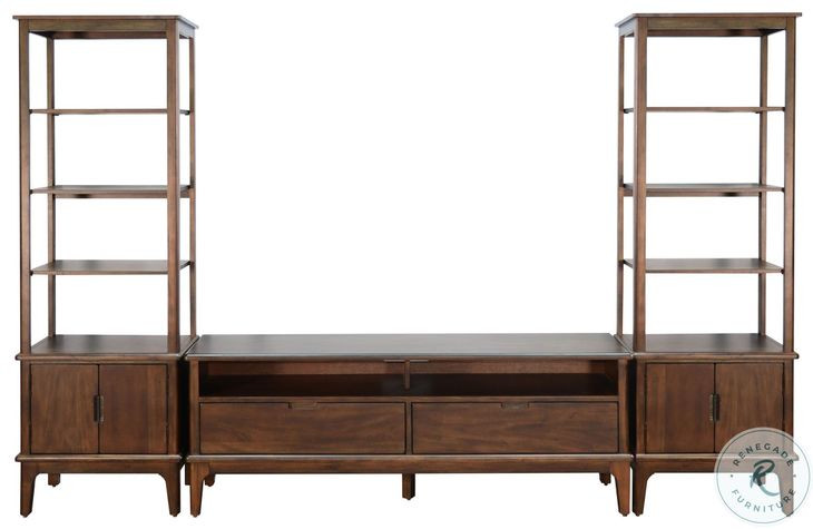 Autumn Echo Dark Brown 64" TV Stand with 2 Storage Drawers