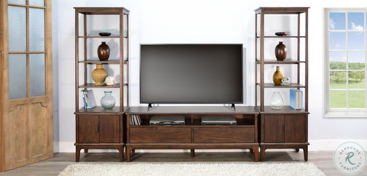 Autumn Echo Dark Brown 64" TV Stand with 2 Storage Drawers