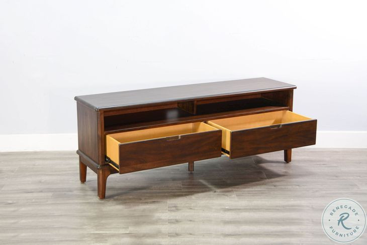 Rustic Refined Dark Brown 64" TV Console
