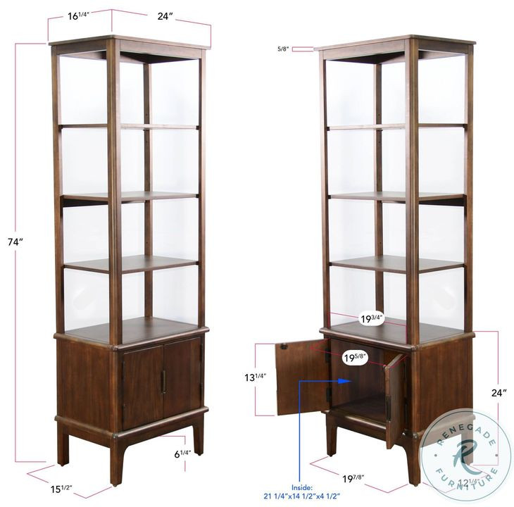 Autumn Echo Dark Brown 64" TV Stand with 2 Storage Drawers