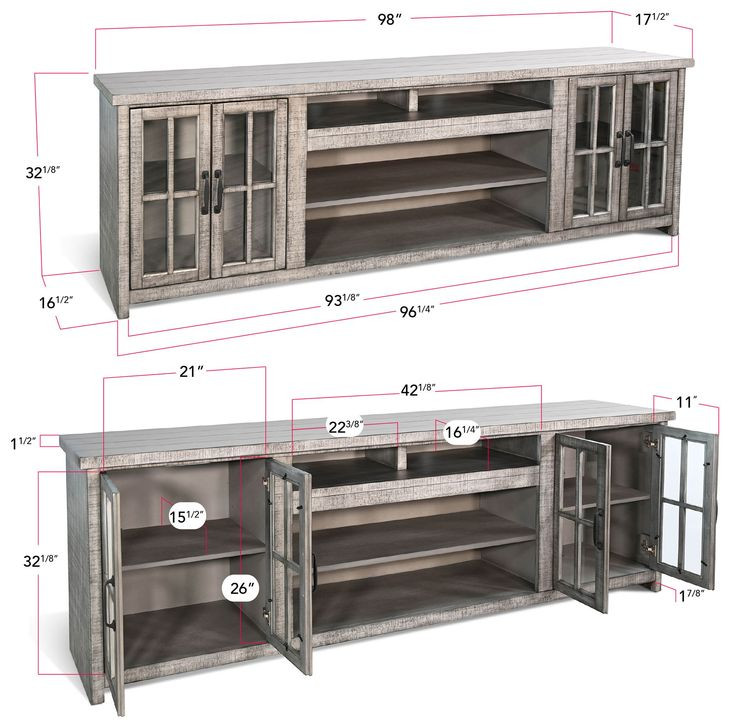 Crystal Ember Dark Brown 98" Media Console with Electric Fireplace