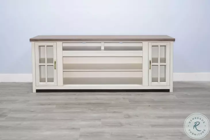 Noble Elm White 76" Media Console