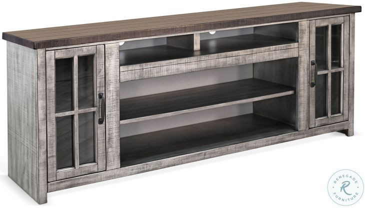 Hillside Hearth Gray 76" Media Console