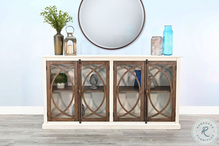 Rustic Refined White 78" Media Console