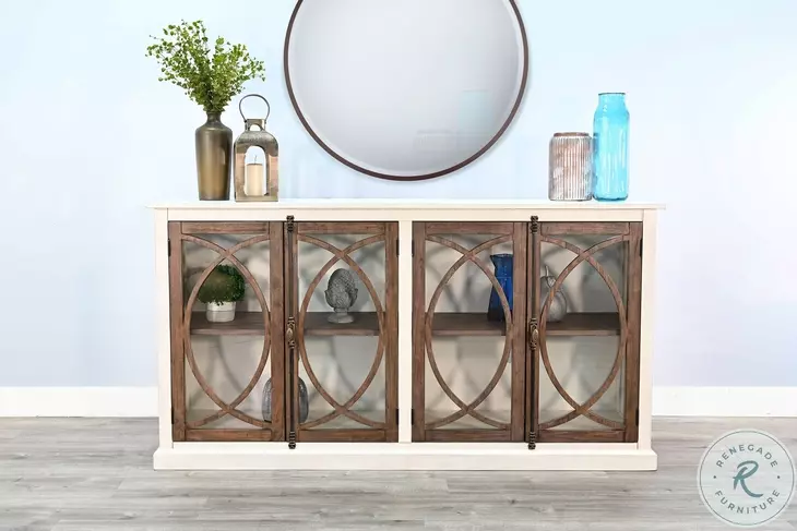 Rustic Refined White 78" Media Console
