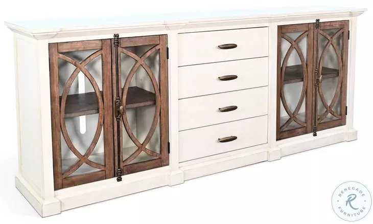 Golden Hearth White 90" Media Console