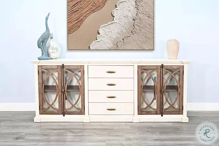 Golden Hearth White 90" Media Console
