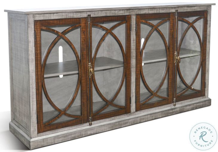 Hillside Hearth Gray 78" Media Console