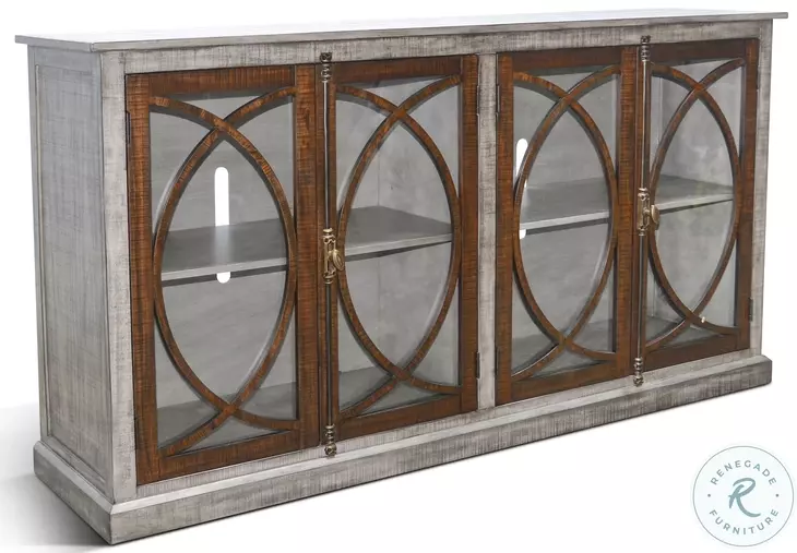 Hillside Hearth Gray 78" Media Console