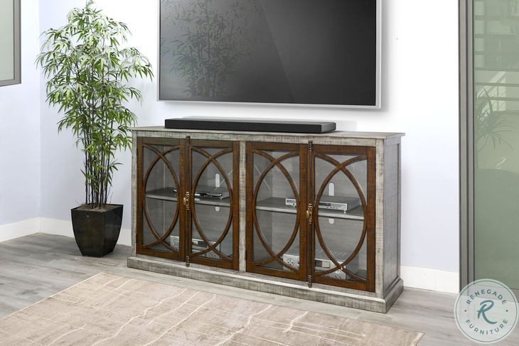 Hillside Hearth Gray 78" Media Console