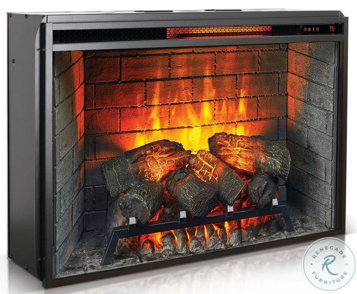Whimora Black 33" Fireplace Insert with Door Sensor