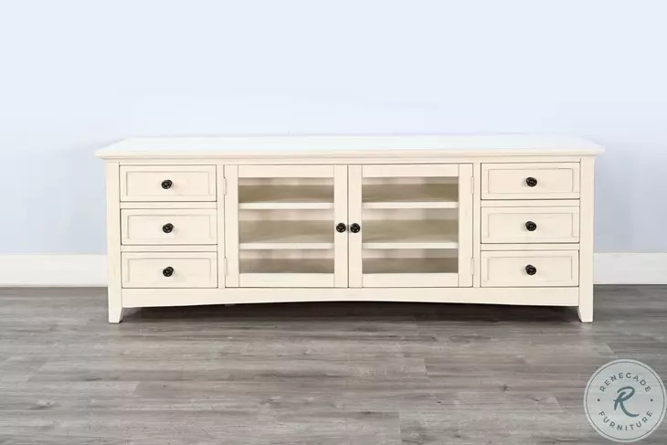 Rustic Refined White 72" Media Console