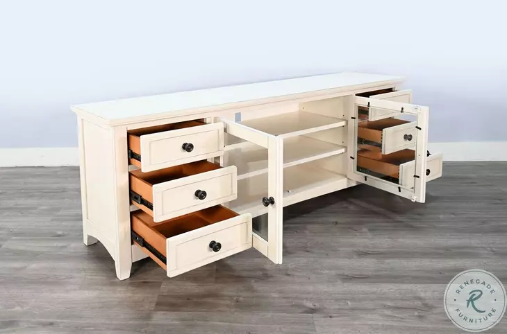Rustic Refined White 72" Media Console