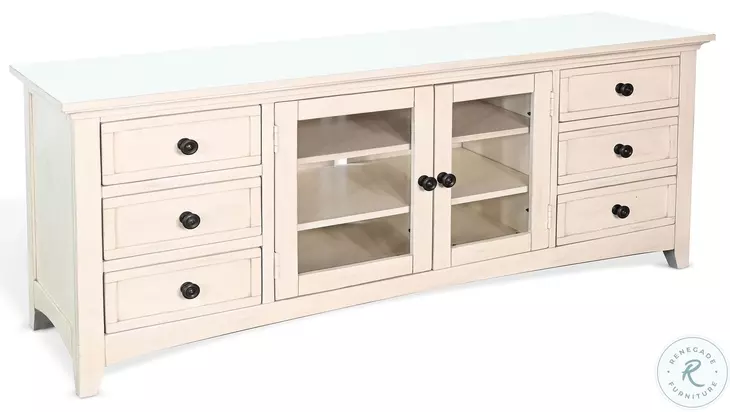 Rustic Refined White 72" Media Console