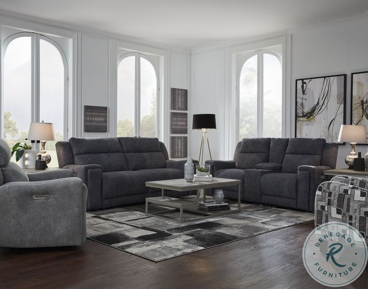 The Boss Rockport Granite Triple Power Reclining Living Room Set