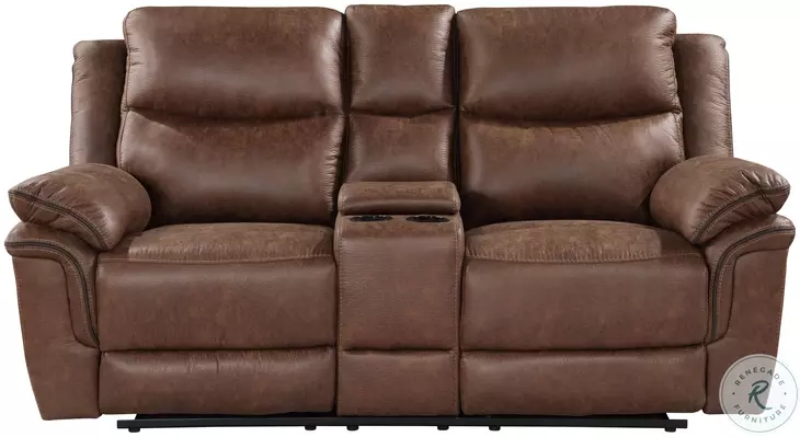 Ryland Brown Dual Reclining 78" Console Loveseat