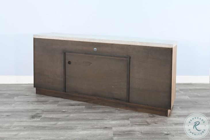 Maple Haze Light Gray 78" Media Console with Fireplace