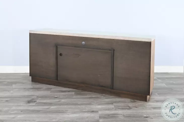 Emberline Light Gray 78" Media Console with Electric Fireplace