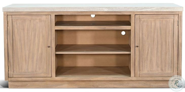 Maple Haze Light Gray 78" Media Console with Fireplace