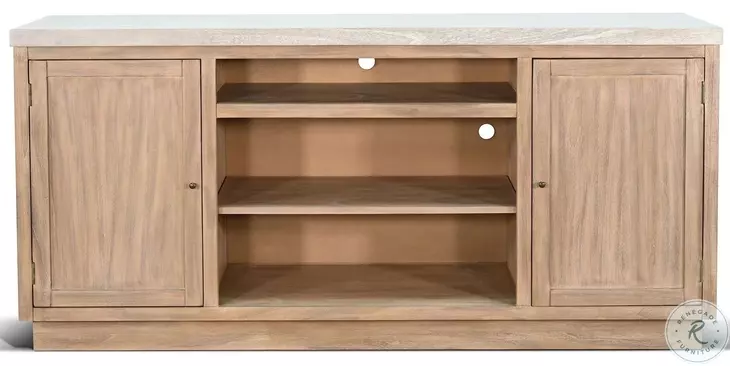 Maple Haze Light Gray 78" Media Console with Fireplace